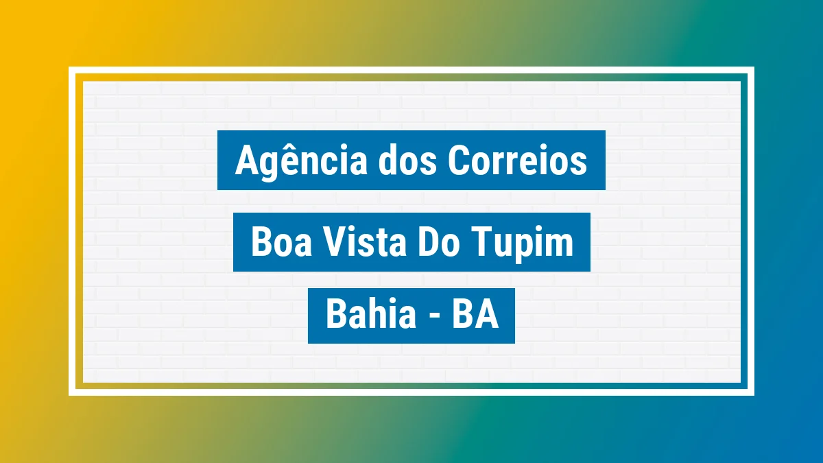 Imagem ilustrativa correios Boa Vista do Tupim BA