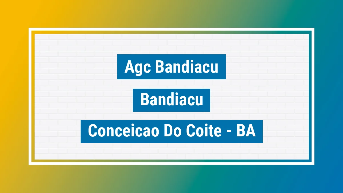 Unidade de agência dos Correios Agc Bandiacu Bandiaçu Conceição do Coité BA