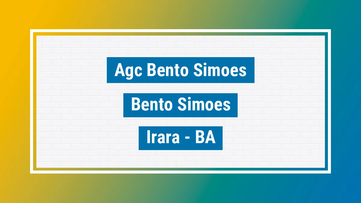 Unidade de agência dos Correios Agc Bento Simoes Bento Simões Irará BA