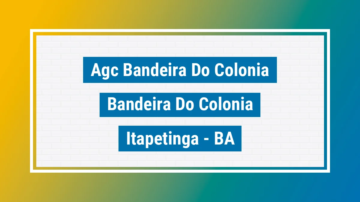 Unidade de agência dos Correios Agc Bandeira do Colonia Bandeira do Colônia Itapetinga BA