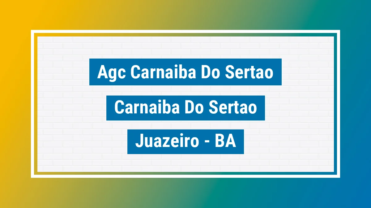 Unidade de agência dos Correios Agc Carnaiba do Sertao Carnaíba do Sertão Juazeiro BA