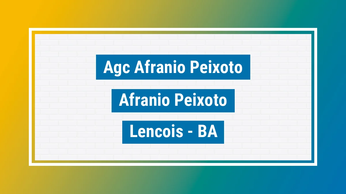 Unidade de agência dos Correios Agc Afranio Peixoto Afrânio Peixoto Lençóis BA