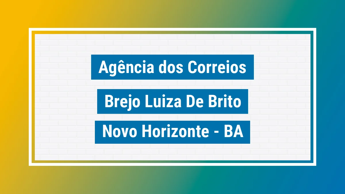 Imagem ilustrativa correios Brejo Luíza de Brito Novo Horizonte BA