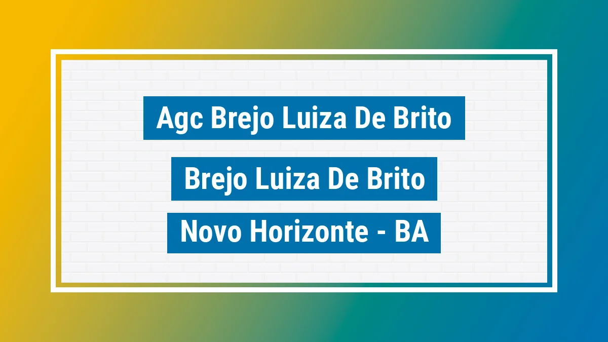 Unidade de agência dos Correios Agc Brejo Luiza de Brito Brejo Luíza de Brito Novo Horizonte BA