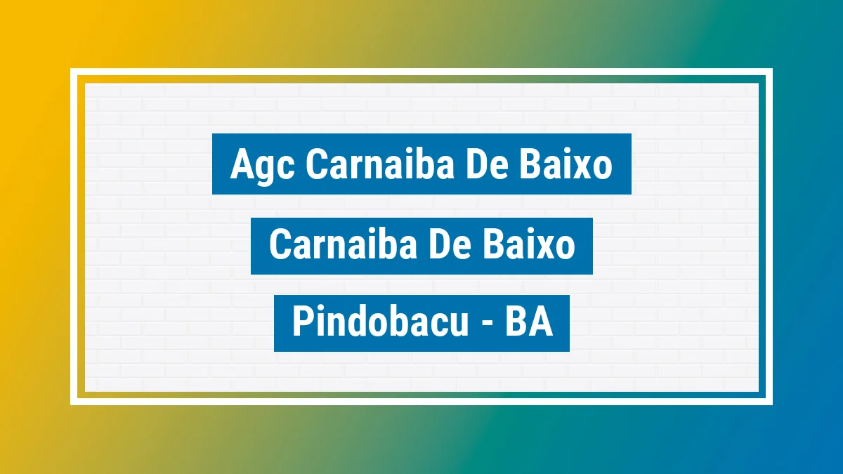 Unidade de agência dos Correios Agc Carnaiba de Baixo Carnaíba de Baixo Pindobaçu BA