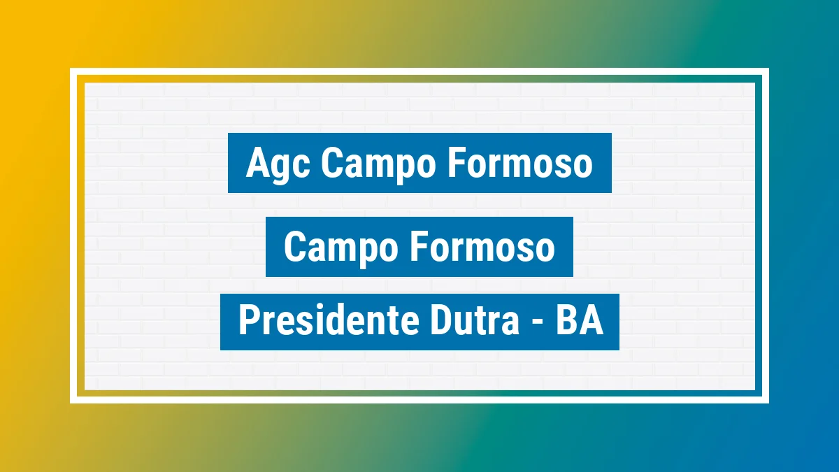 Unidade de agência dos Correios Agc Campo Formoso Campo Formoso Presidente Dutra BA
