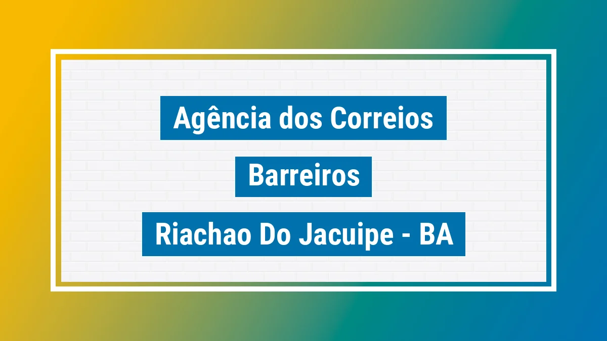 Imagem ilustrativa correios Barreiros Riachão do Jacuípe BA