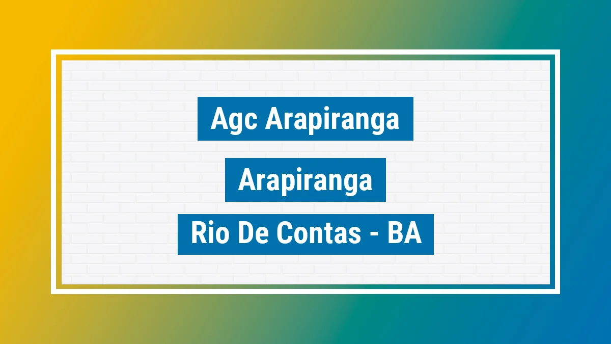 Unidade de agência dos Correios Agc Arapiranga Arapiranga Rio de Contas BA