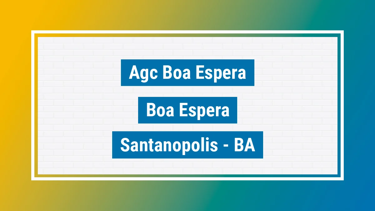 Unidade de agência dos Correios Agc Boa Espera Boa Espera Santanópolis BA