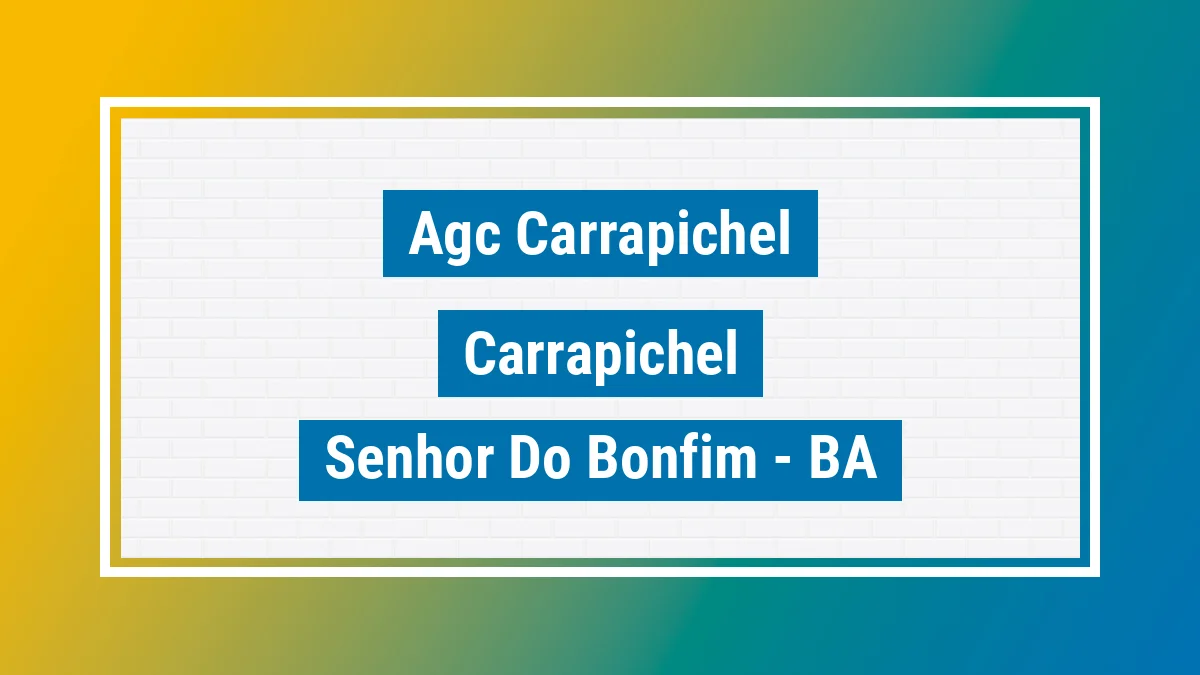 Unidade de agência dos Correios Agc Carrapichel Carrapichel Senhor do Bonfim BA