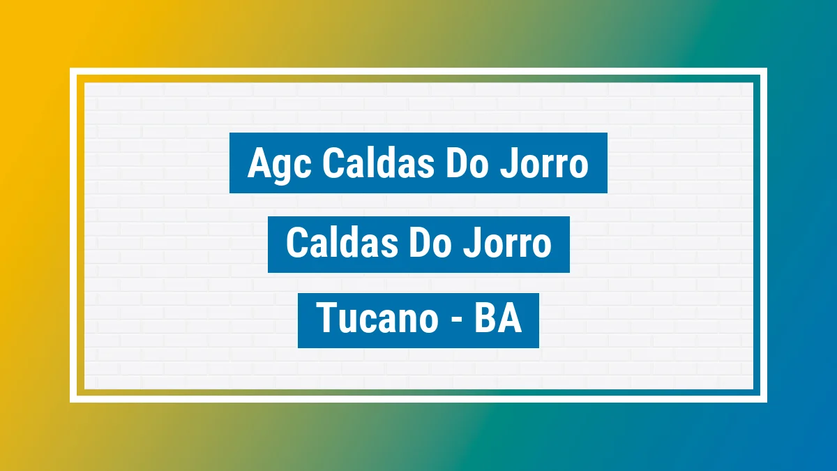 Unidade de agência dos Correios Agc Caldas do Jorro Caldas do Jorro Tucano BA