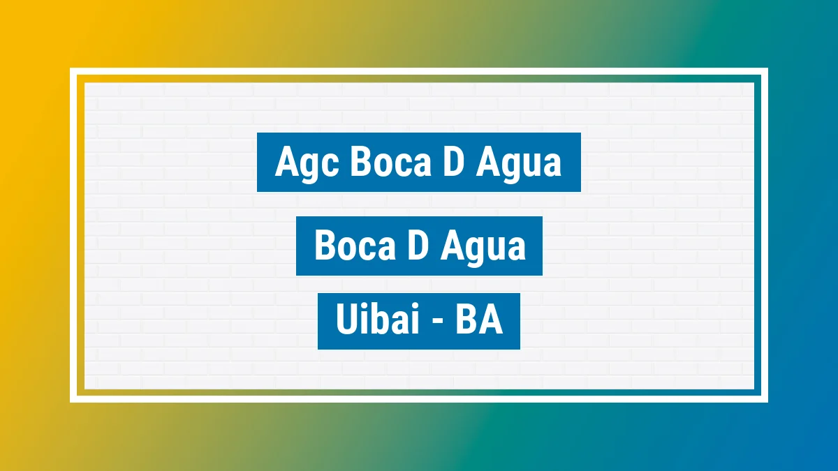 Unidade de agência dos Correios Agc Boca D Agua Boca D Água Uibaí BA