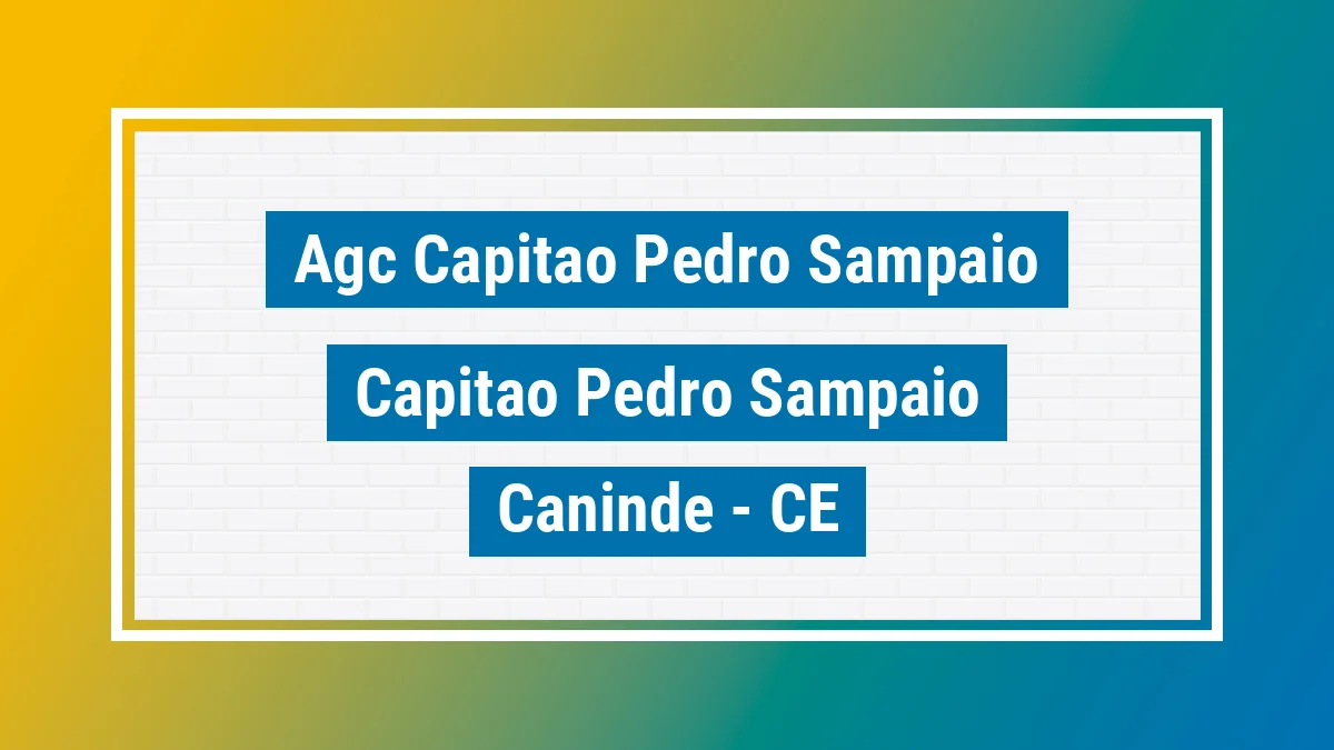 Unidade de agência dos Correios Agc Capitao Pedro Sampaio Capitão Pedro Sampaio Canindé CE