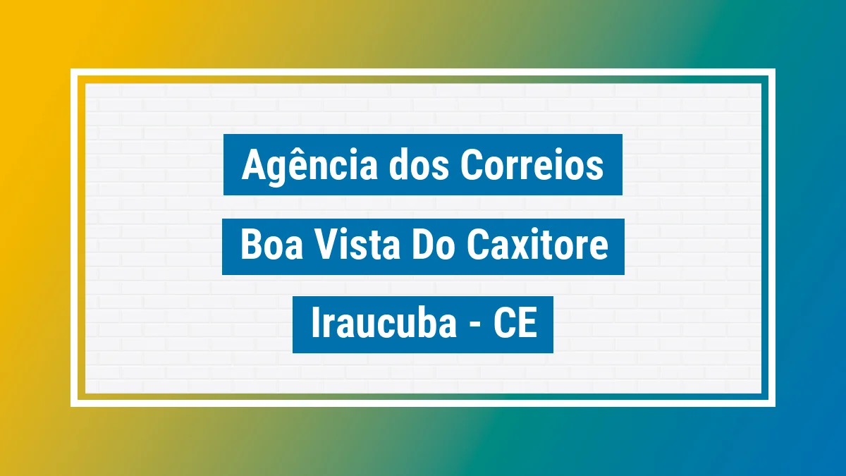 Imagem ilustrativa correios Boa Vista do Caxitoré Irauçuba CE