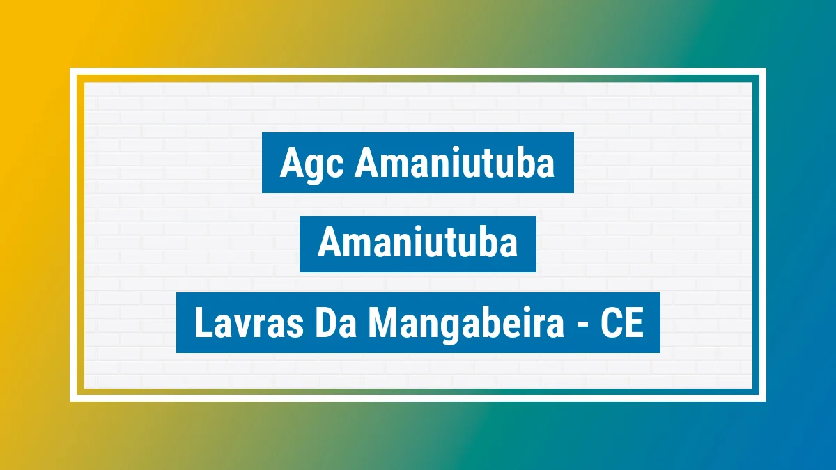 Unidade de agência dos Correios Agc Amaniutuba Amaniutuba Lavras da Mangabeira CE