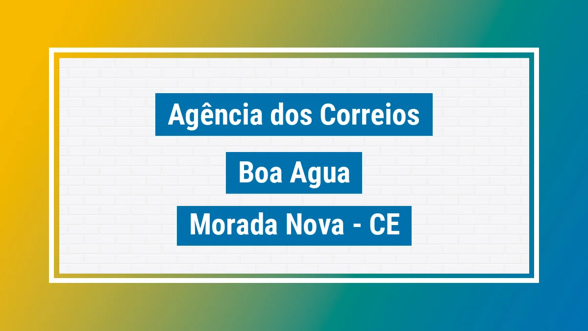 Imagem ilustrativa correios Boa Água Morada Nova CE