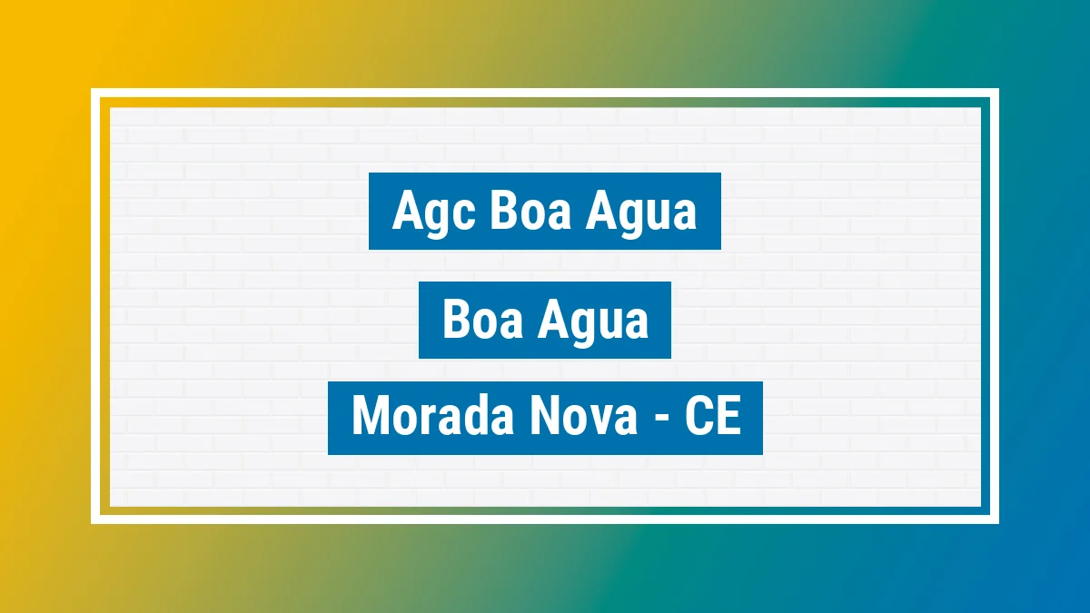Unidade de agência dos Correios Agc Boa Agua Boa Água Morada Nova CE