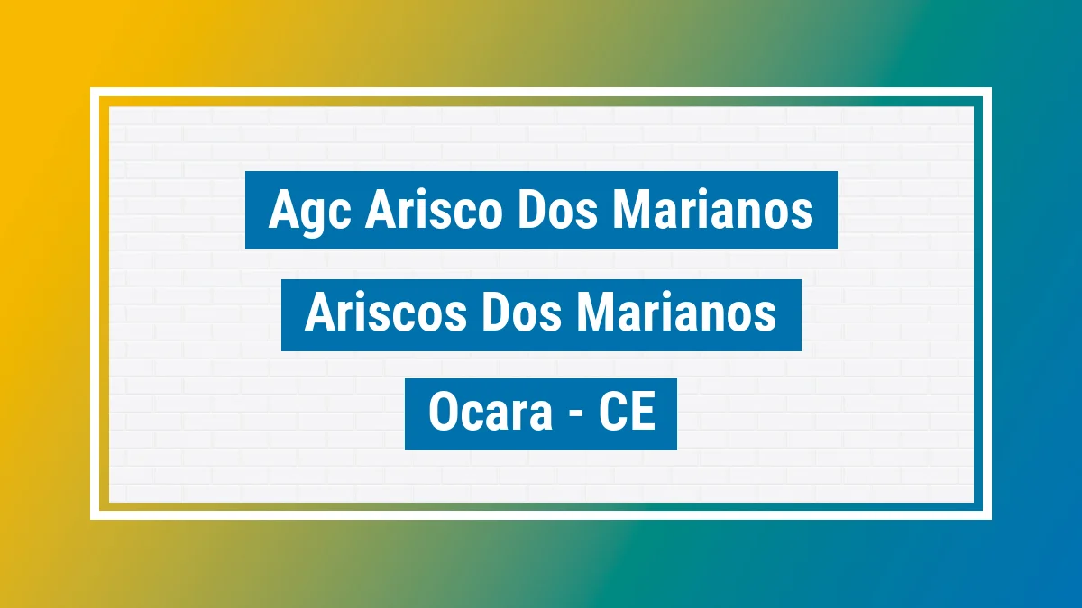 Unidade de agência dos Correios Agc Arisco dos Marianos Ariscos dos Marianos Ocara CE