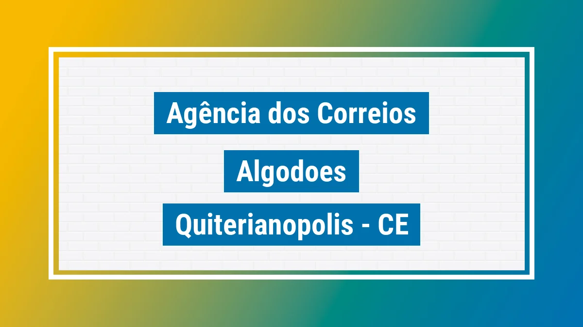 Imagem ilustrativa correios Algodões Quiterianópolis CE