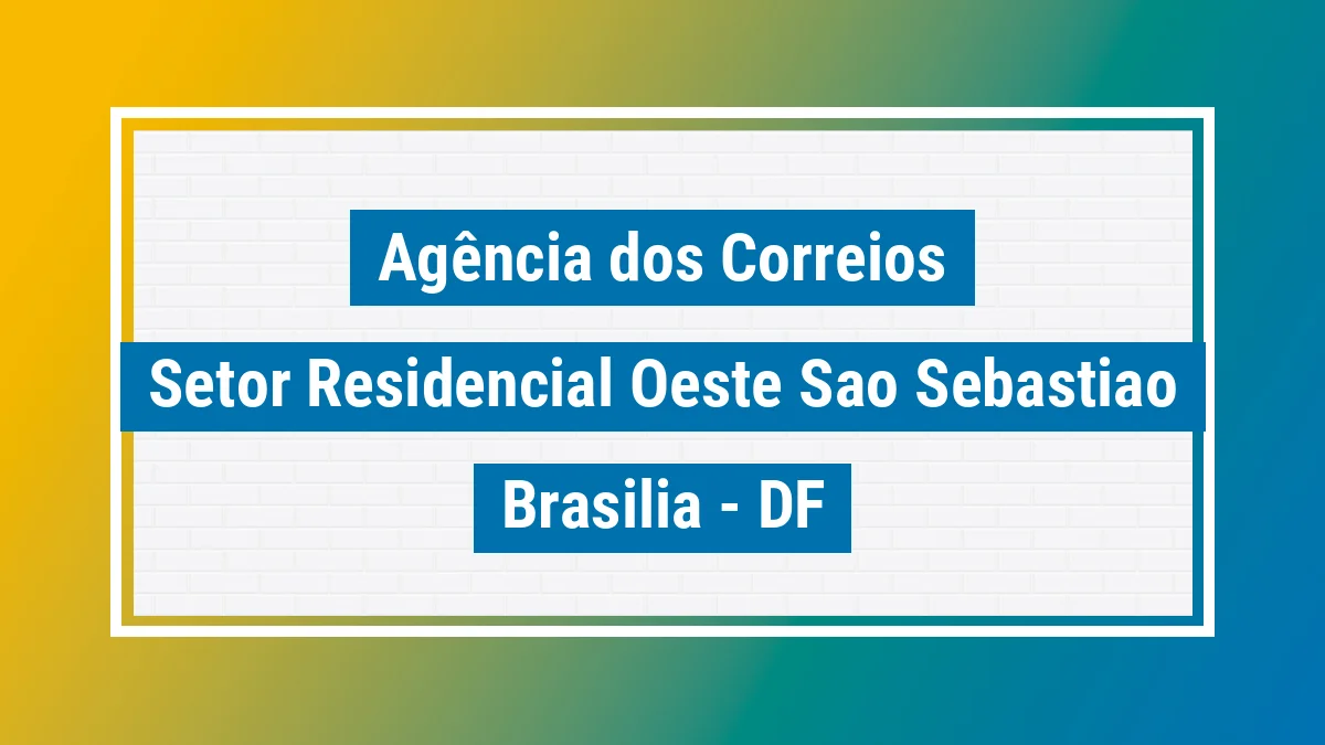Imagem ilustrativa correios Setor Residencial Oeste (são Sebastião) Brasília DF