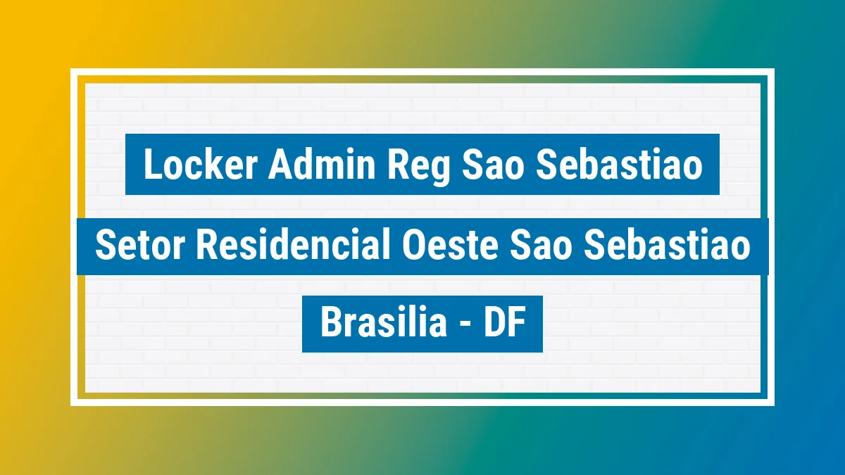 Unidade de locker dos Correios Locker Admin Reg Sao Sebastiao Setor Residencial Oeste (são Sebastião) Brasília DF
