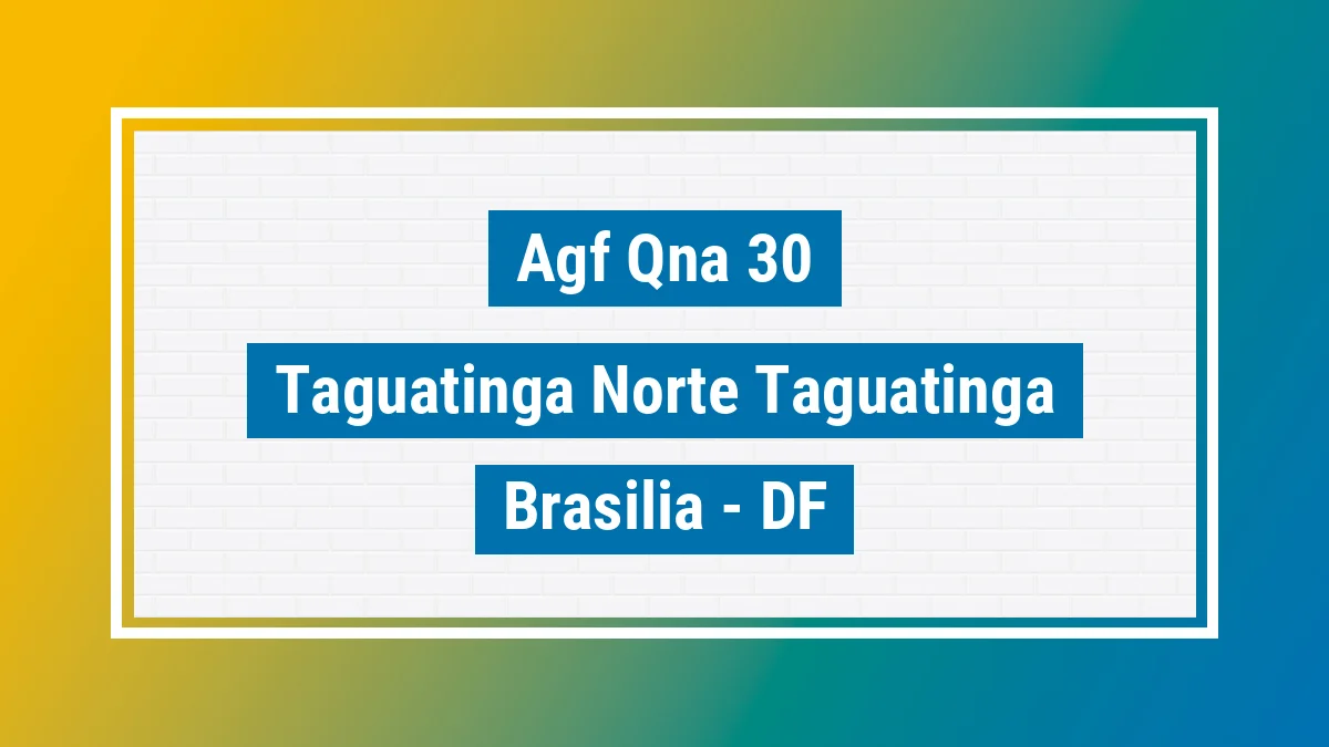 Unidade de agência dos Correios Agf Qna 30 Taguatinga Norte (taguatinga) Brasília DF