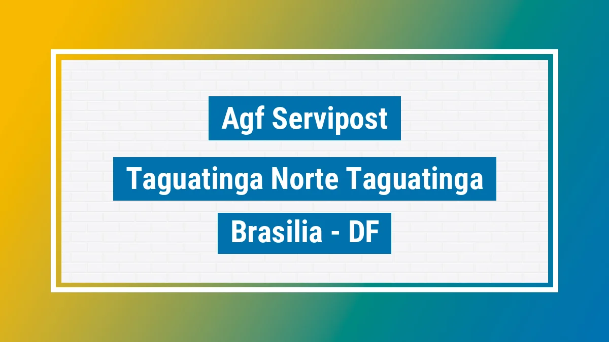 Unidade de agência dos Correios Agf Servipost Taguatinga Norte (taguatinga) Brasília DF