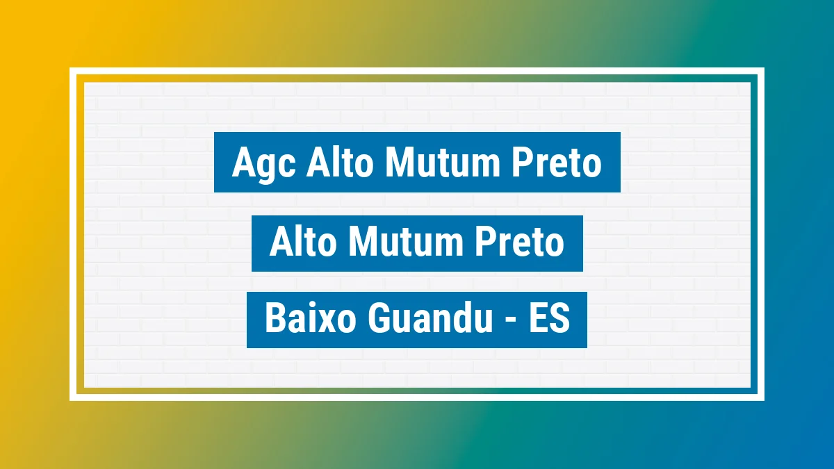 Unidade de agência dos Correios Agc Alto Mutum Preto Alto Mutum Preto Baixo Guandu ES