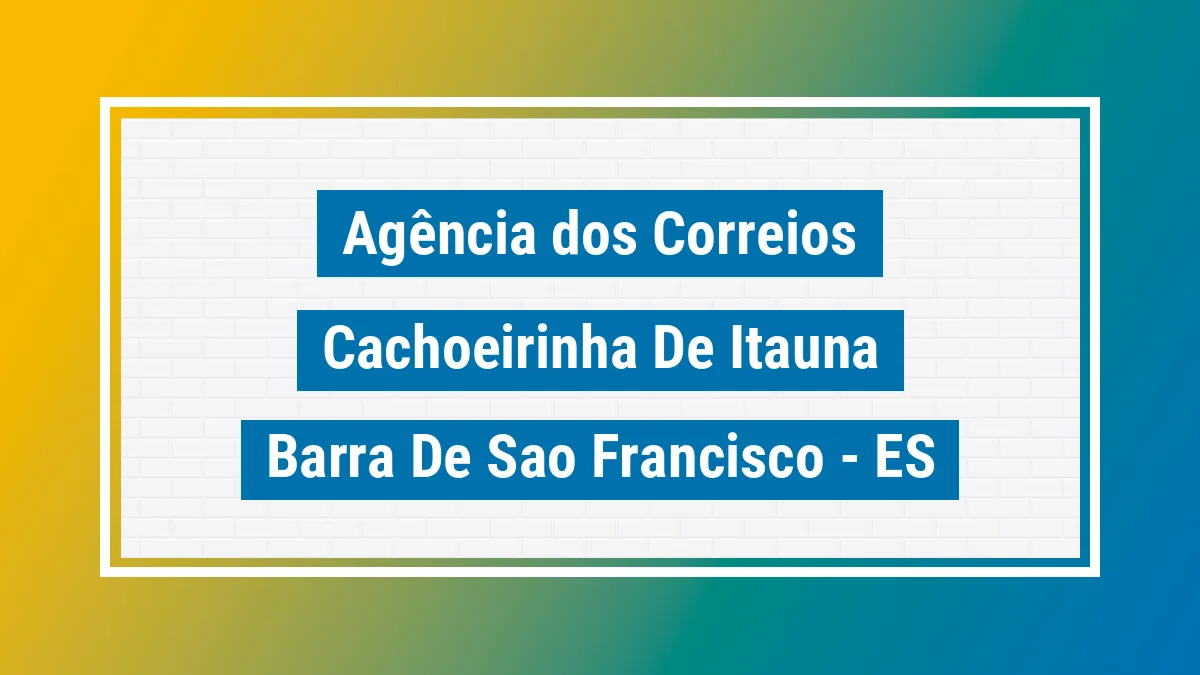 Imagem ilustrativa correios Cachoeirinha de Itaúna Barra de São Francisco ES