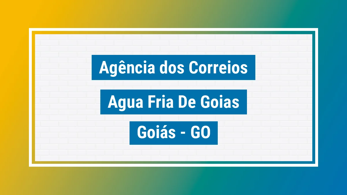 Imagem ilustrativa correios Água Fria de Goiás GO