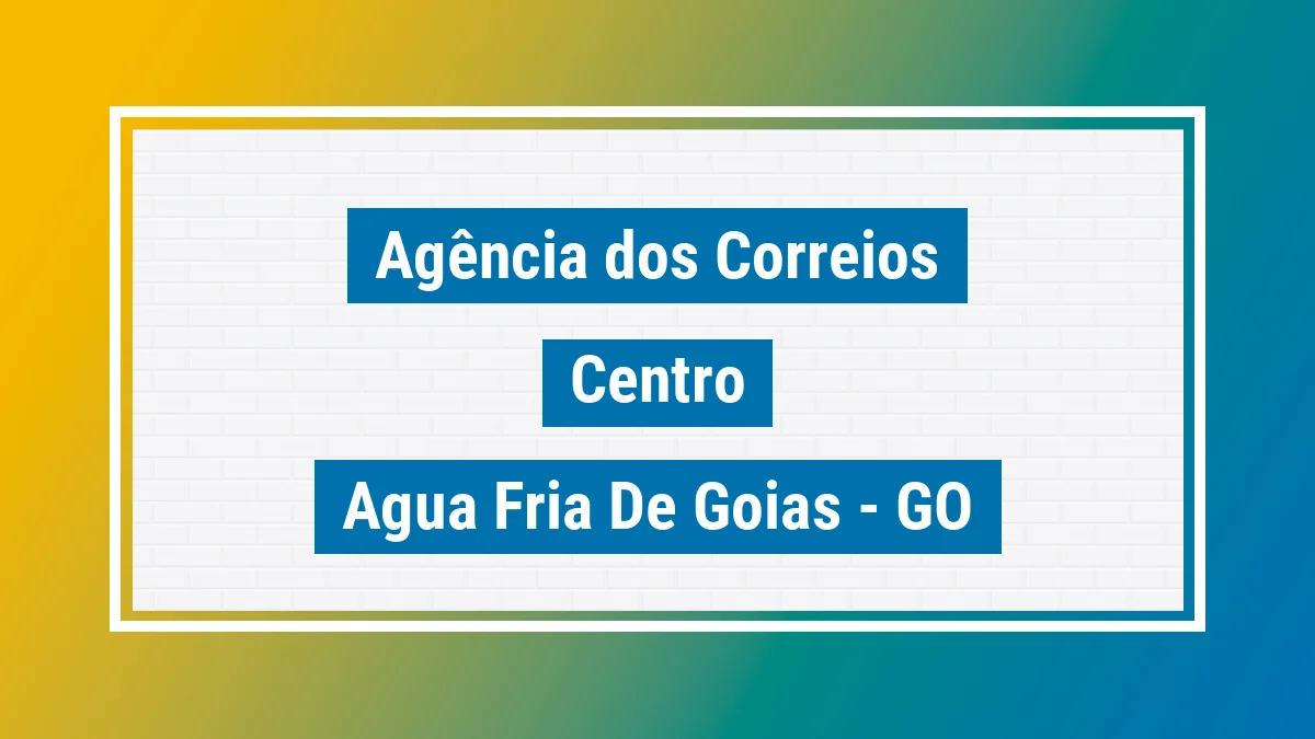 Imagem ilustrativa correios Centro Água Fria de Goiás GO