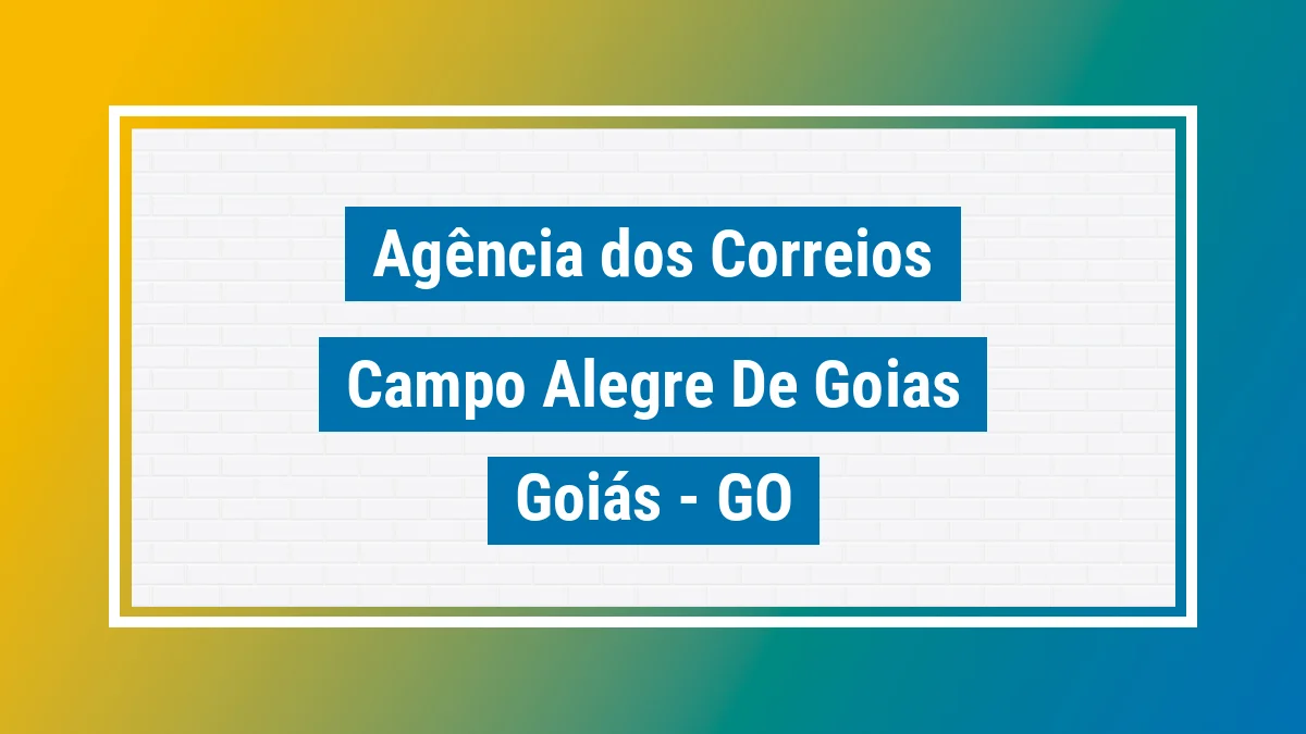 Imagem ilustrativa correios Campo Alegre de Goiás GO