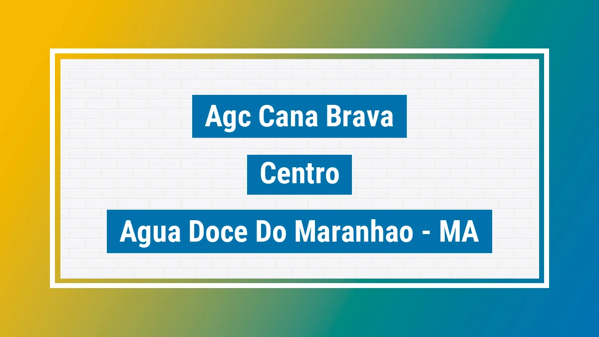 Unidade de agência dos Correios Agc Cana Brava Centro Água Doce do Maranhão MA