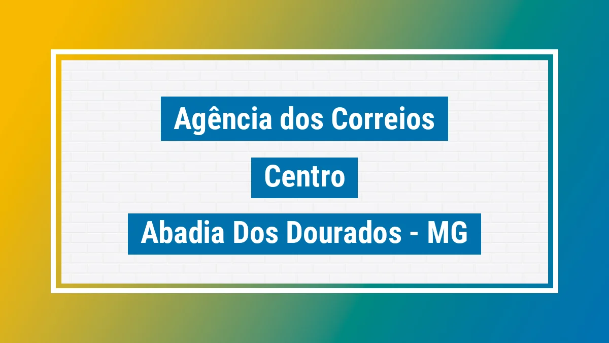Imagem ilustrativa correios Centro Abadia dos Dourados MG