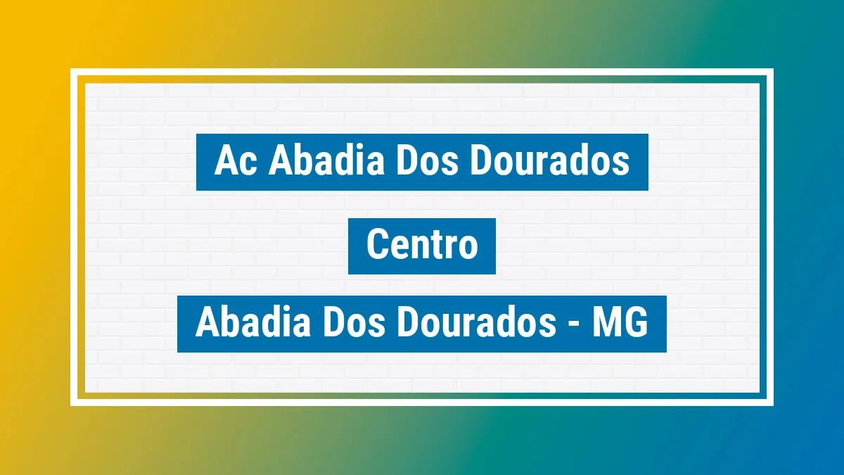 Unidade de agência dos Correios Ac Abadia dos Dourados Centro Abadia dos Dourados MG