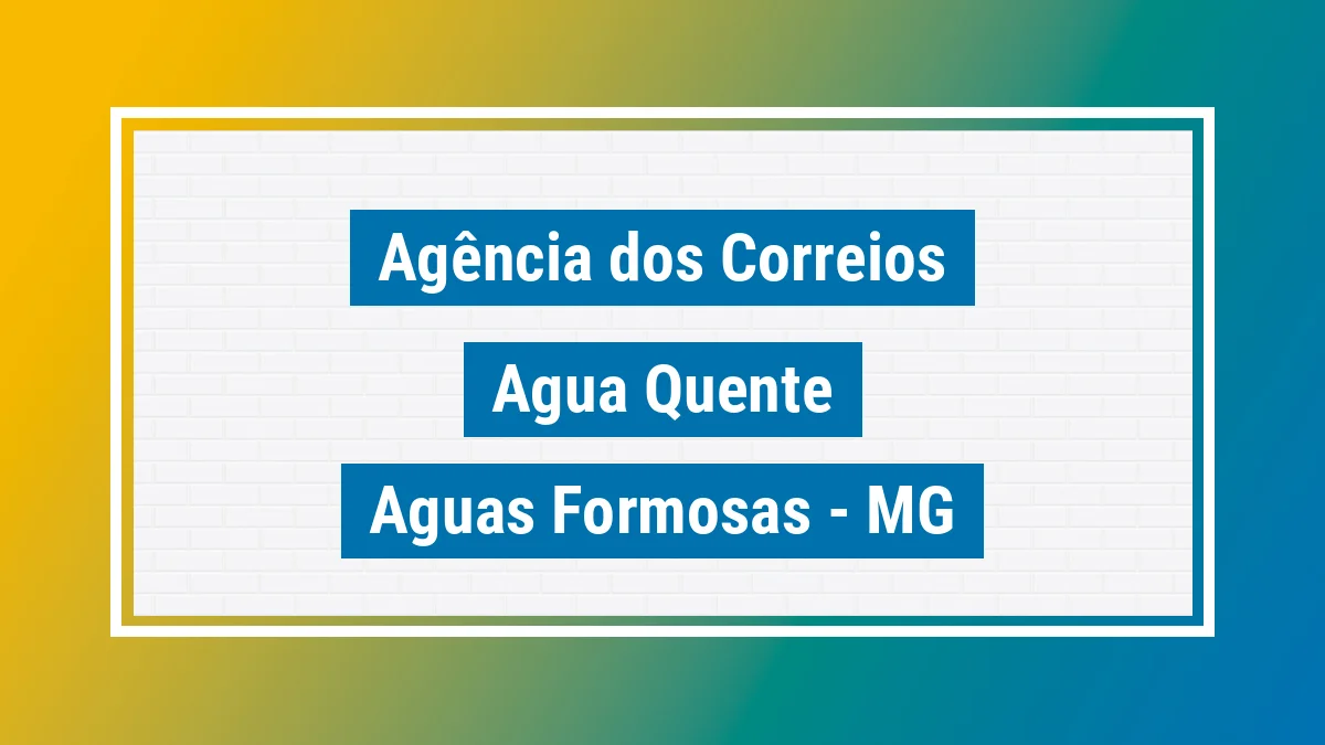 Imagem ilustrativa correios Água Quente Águas Formosas MG