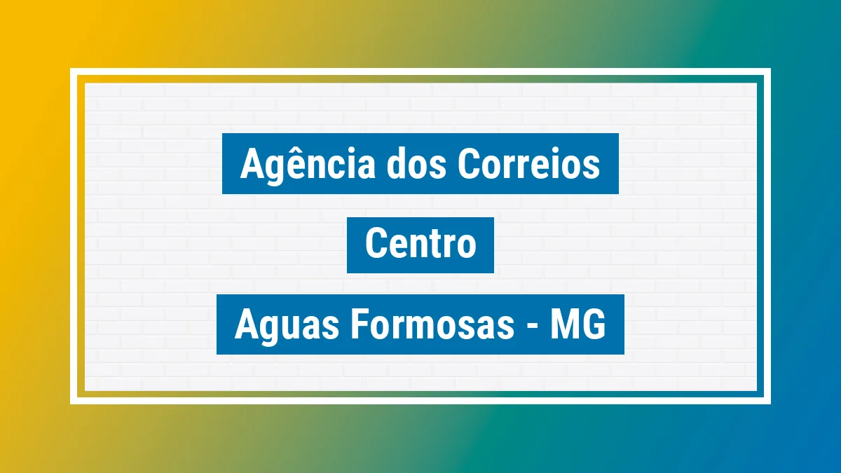 Imagem ilustrativa correios Centro Águas Formosas MG