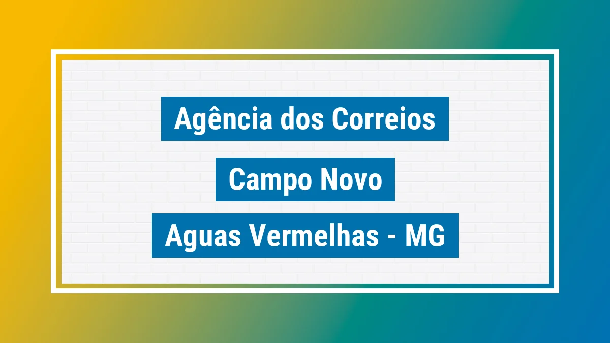 Imagem ilustrativa correios Campo Novo Águas Vermelhas MG