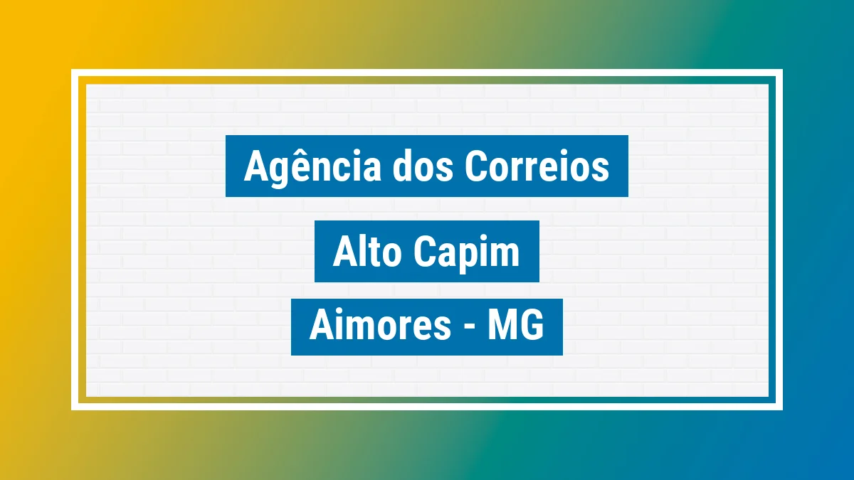 Imagem ilustrativa correios Alto Capim Aimorés MG