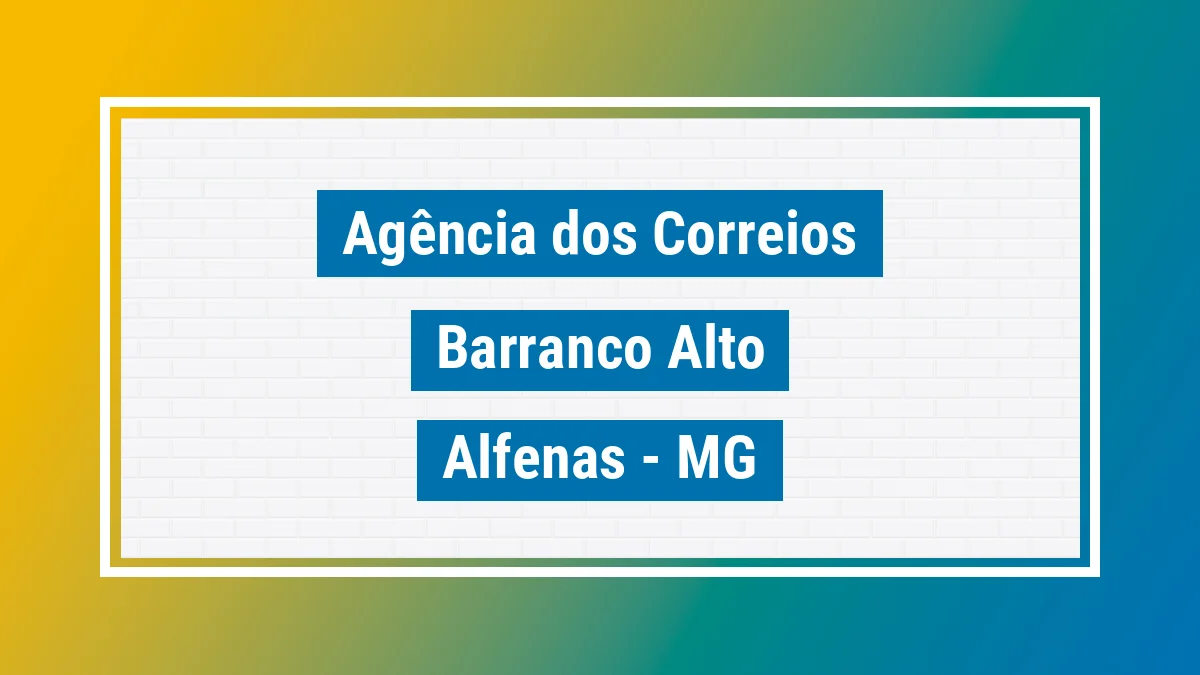 Imagem ilustrativa correios Barranco Alto Alfenas MG