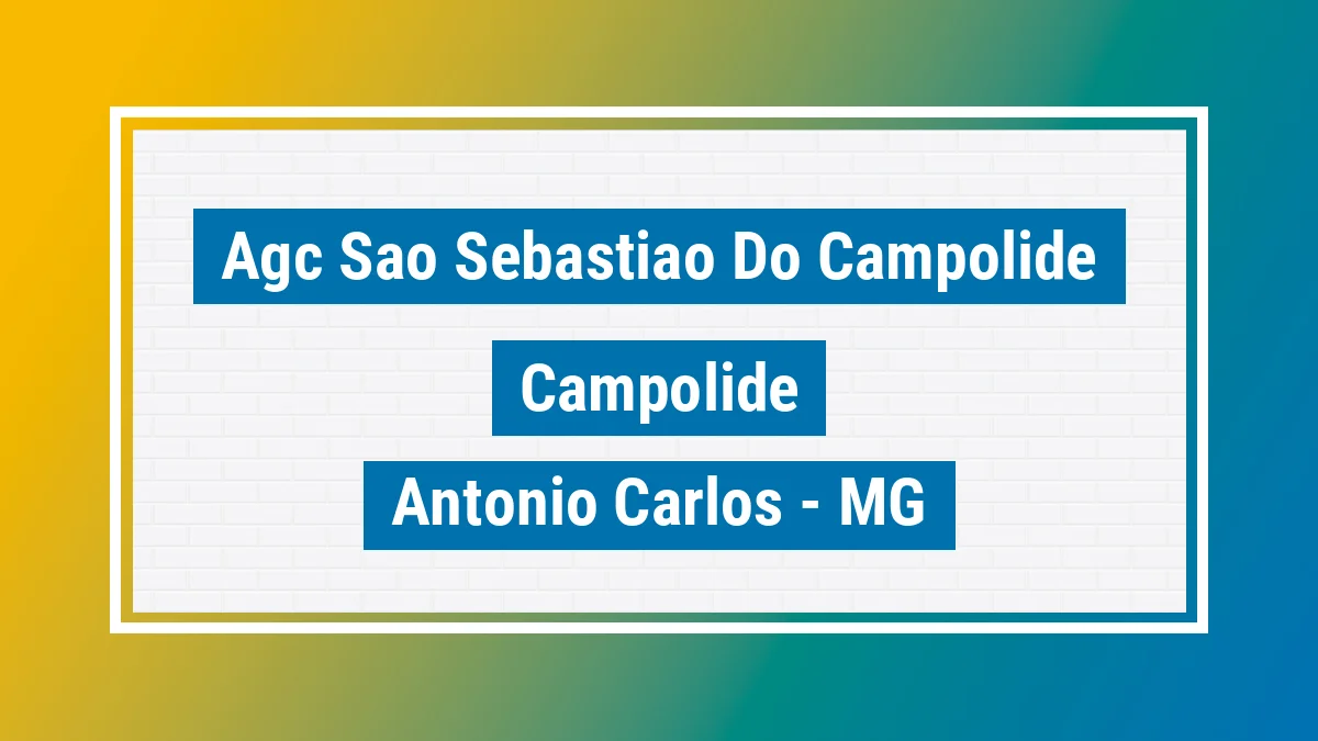 Unidade de agência dos Correios Agc Sao Sebastiao do Campolide Campolide Antônio Carlos MG