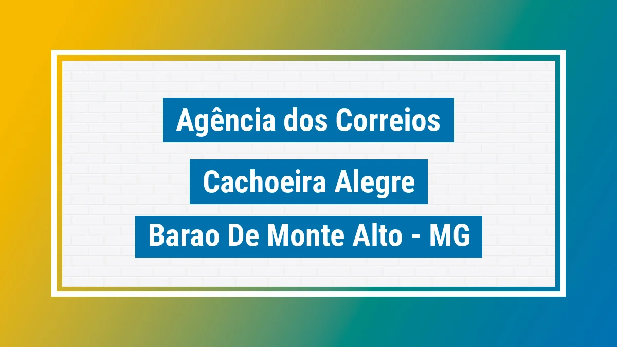 Imagem ilustrativa correios Cachoeira Alegre Barão de Monte Alto MG