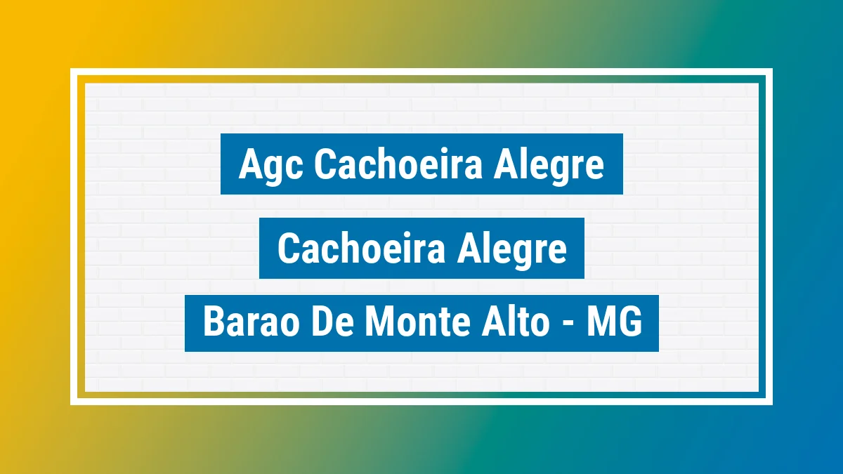 Unidade de agência dos Correios Agc Cachoeira Alegre Cachoeira Alegre Barão de Monte Alto MG