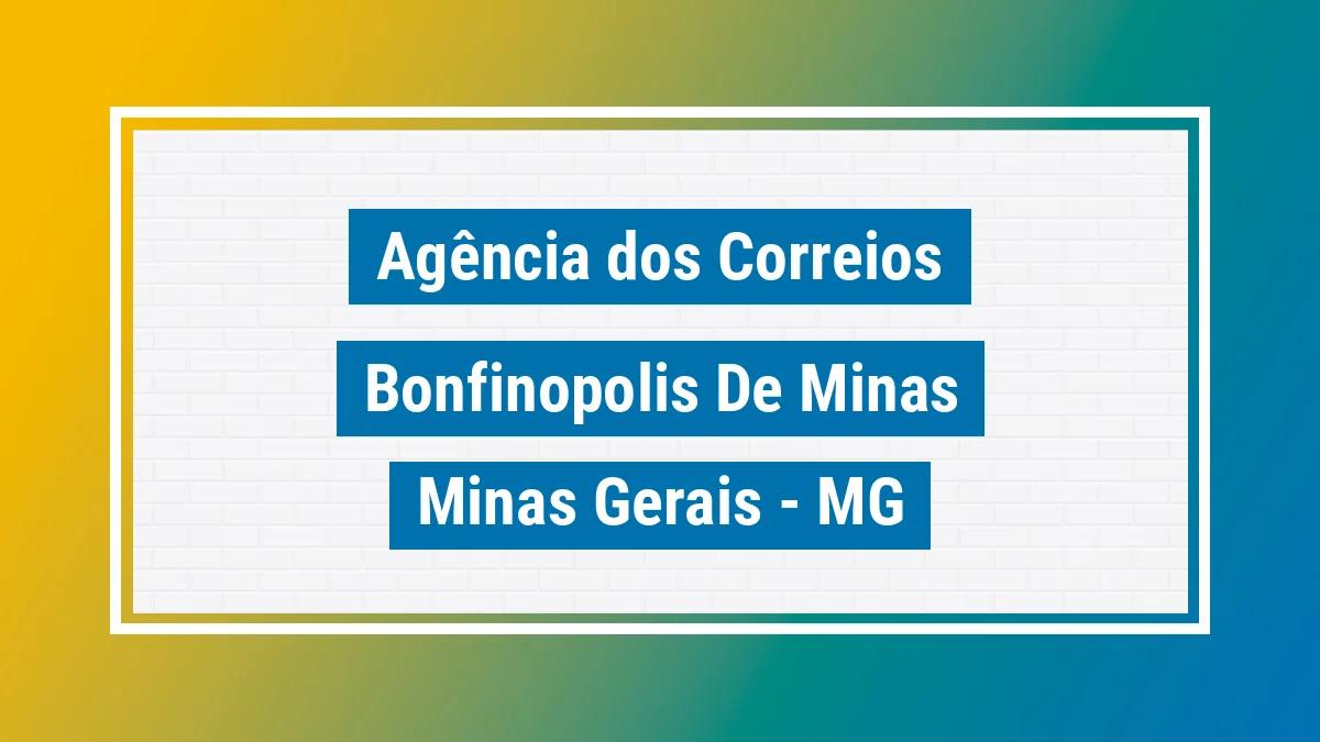 Imagem ilustrativa correios Bonfinópolis de Minas MG
