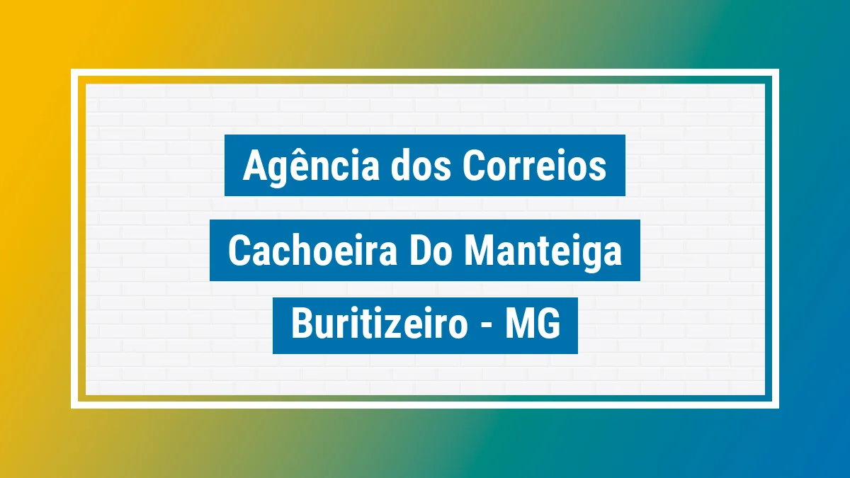 Imagem ilustrativa correios Cachoeira do Manteiga Buritizeiro MG