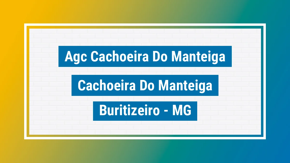 Unidade de agência dos Correios Agc Cachoeira do Manteiga Cachoeira do Manteiga Buritizeiro MG