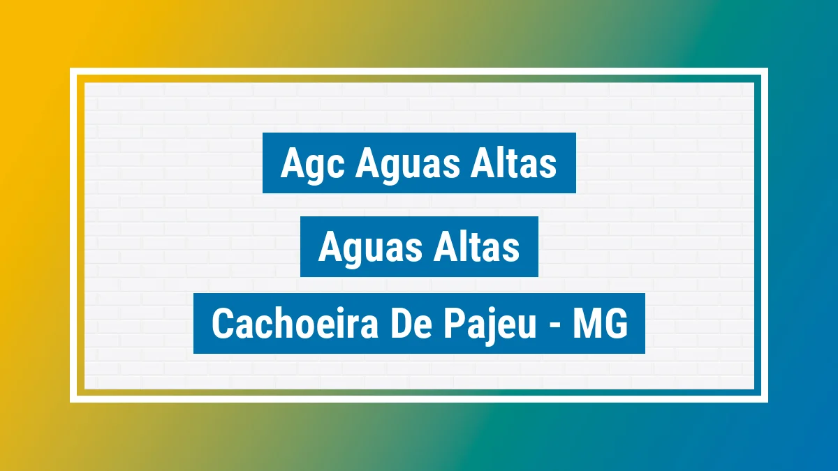 Unidade de agência dos Correios Agc Aguas Altas Águas Altas Cachoeira de Pajeú MG