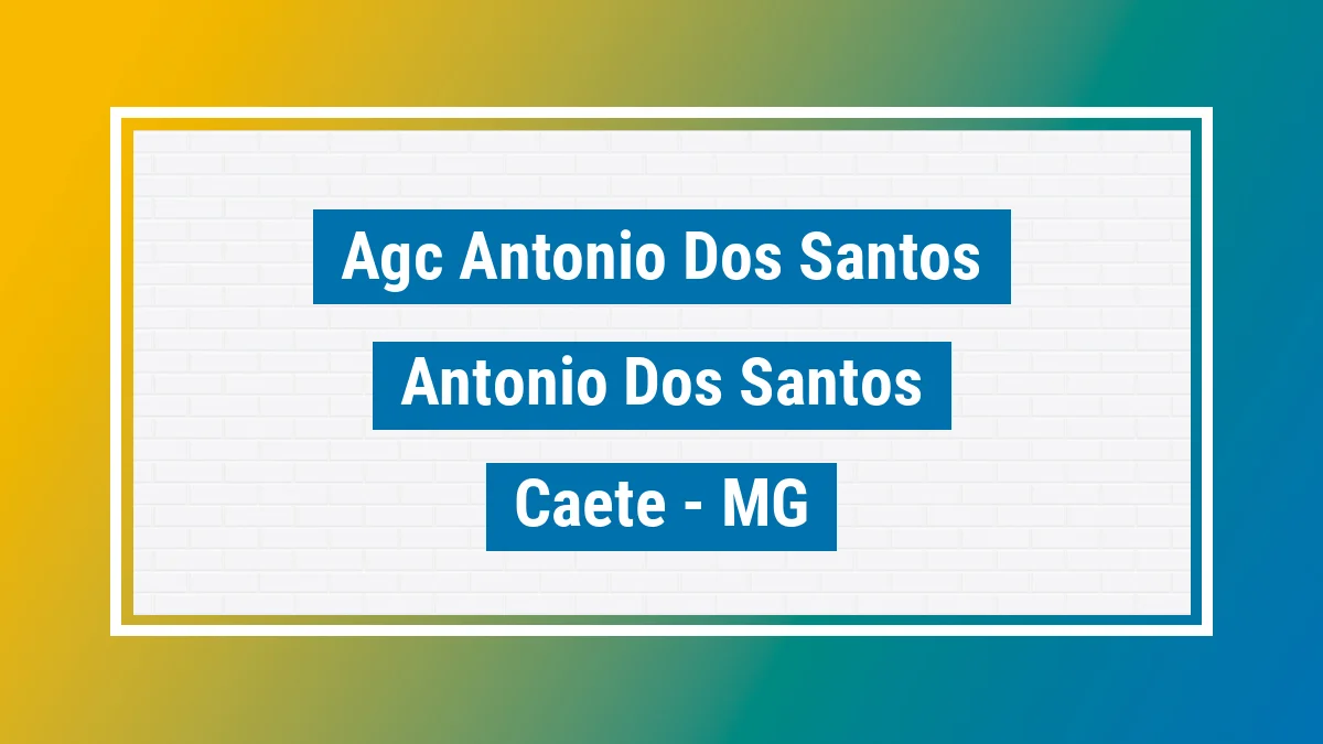 Unidade de agência dos Correios Agc Antonio dos Santos Antônio dos Santos Caeté MG