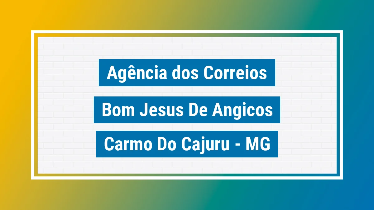 Imagem ilustrativa correios Bom Jesus de Angicos Carmo do Cajuru MG