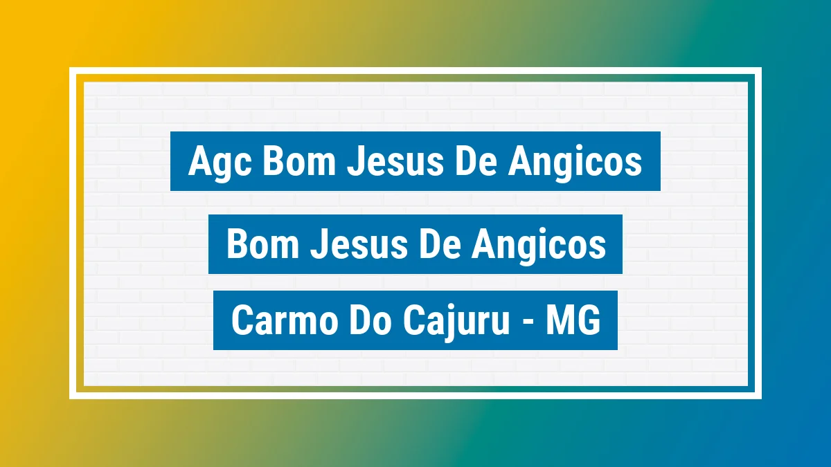 Unidade de agência dos Correios Agc Bom Jesus de Angicos Bom Jesus de Angicos Carmo do Cajuru MG